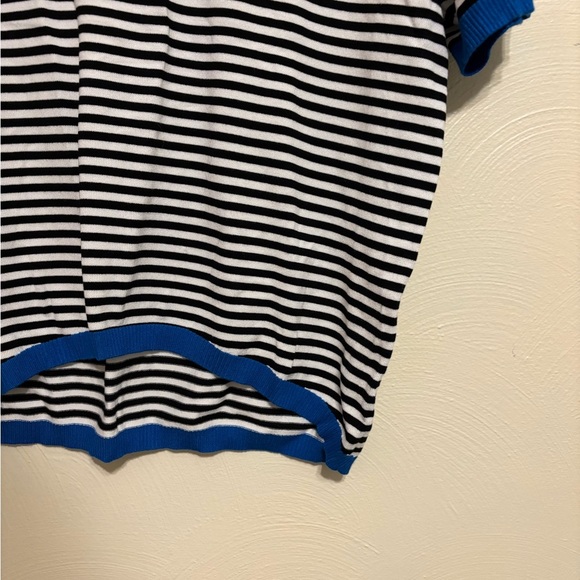 Stylish Black and Blue Striped Women's Blouse - Picture 7 of 8